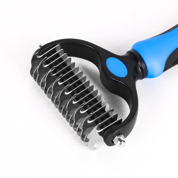 Dual-Sided Pet Deshedding Brush - Stainless Steel Grooming Tool for Cats &amp; Dogs, Removes Loose Hair &amp; Tangles x 1pc Ditzy Petunia