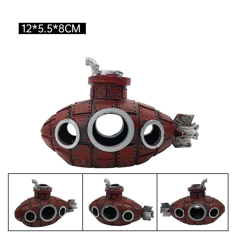 Resin Submarine Aquarium Ornament – Decorative Tank Decoration - Ditzy Petunia