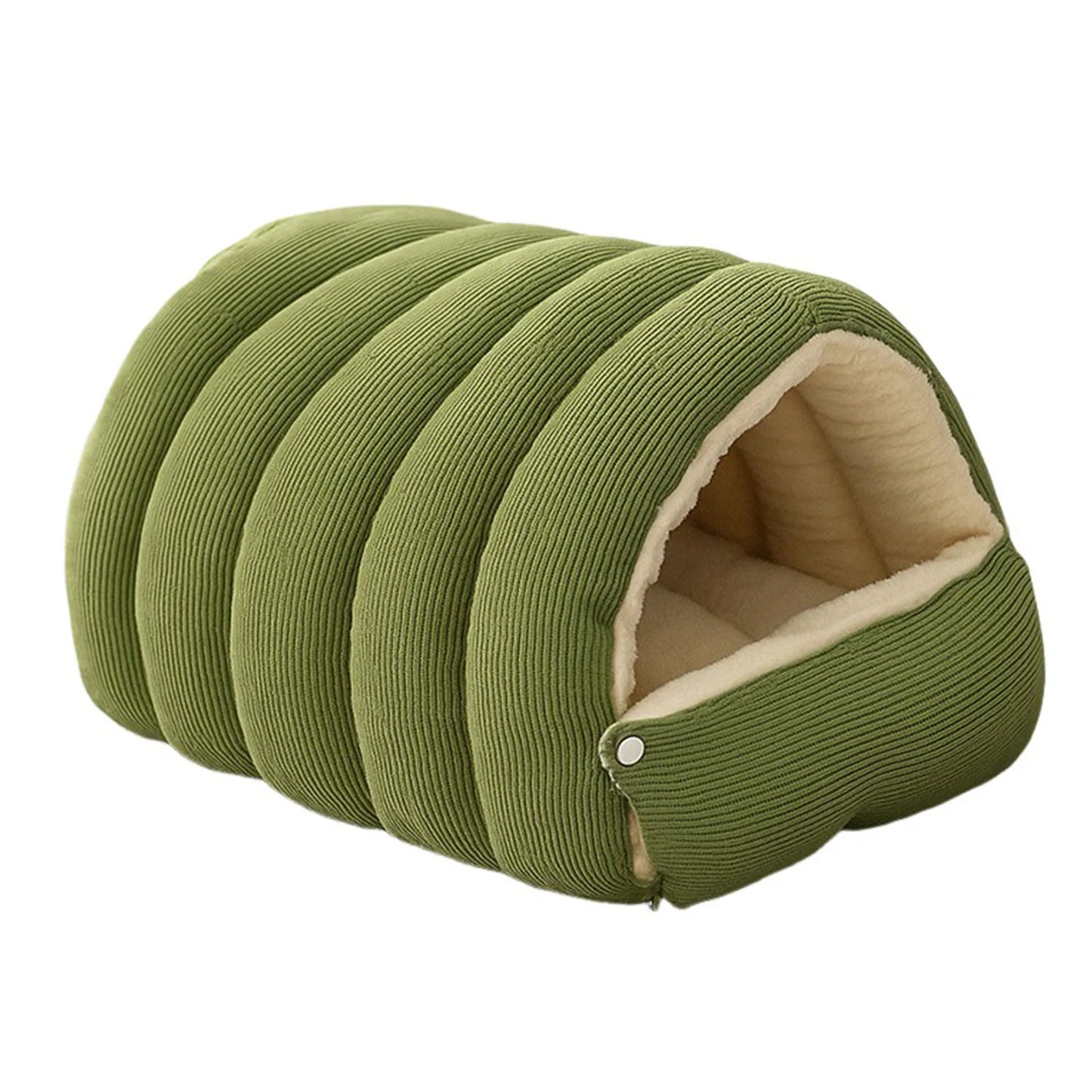 Winter Plush Cat Bed – Cozy Enclosed Cat Cave for Cats & Small Dogs