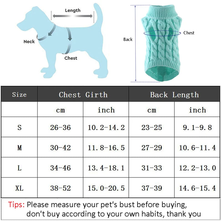 Turtleneck Dog Sweater - Warm Winter Clothes for Small Dogs &amp; Cats | Chihuahua &amp; Yorkie Coat - Ditzy Petunia