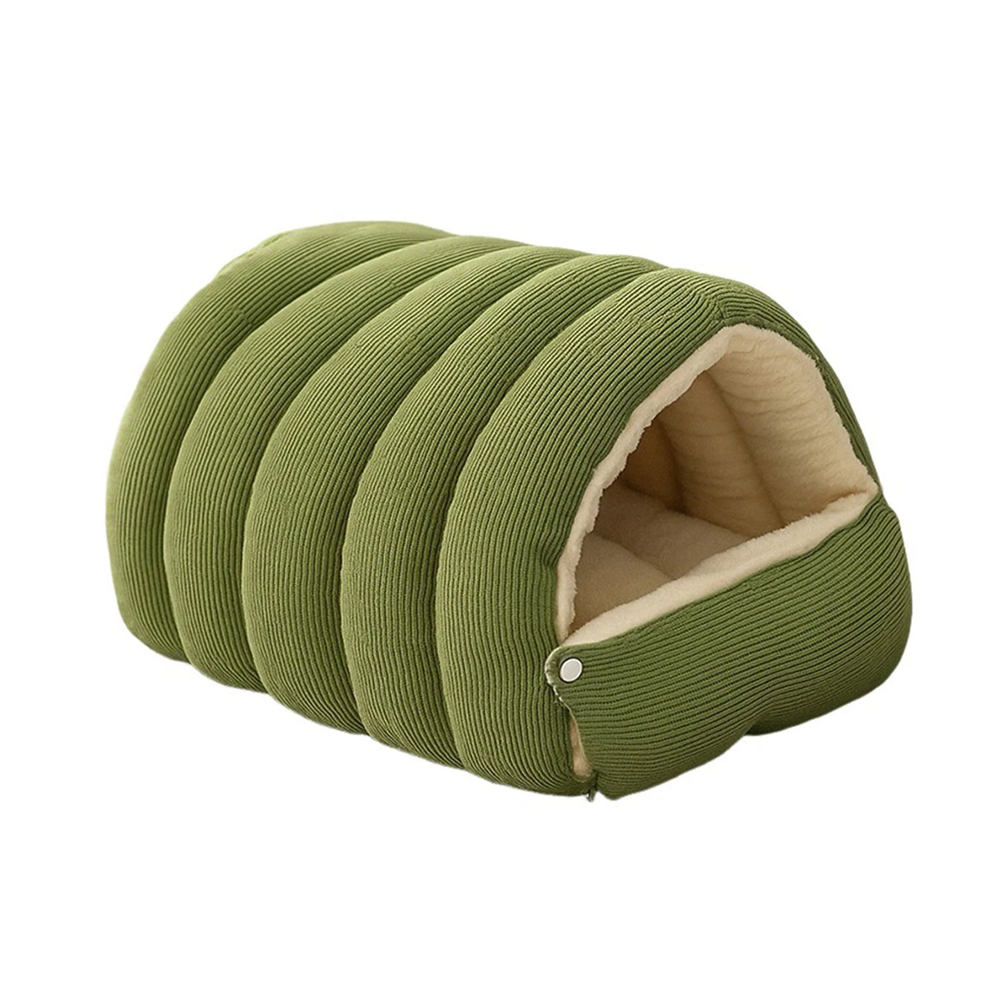 Winter Plush Cat Bed – Cozy Enclosed Cat Cave for Cats & Small Dogs