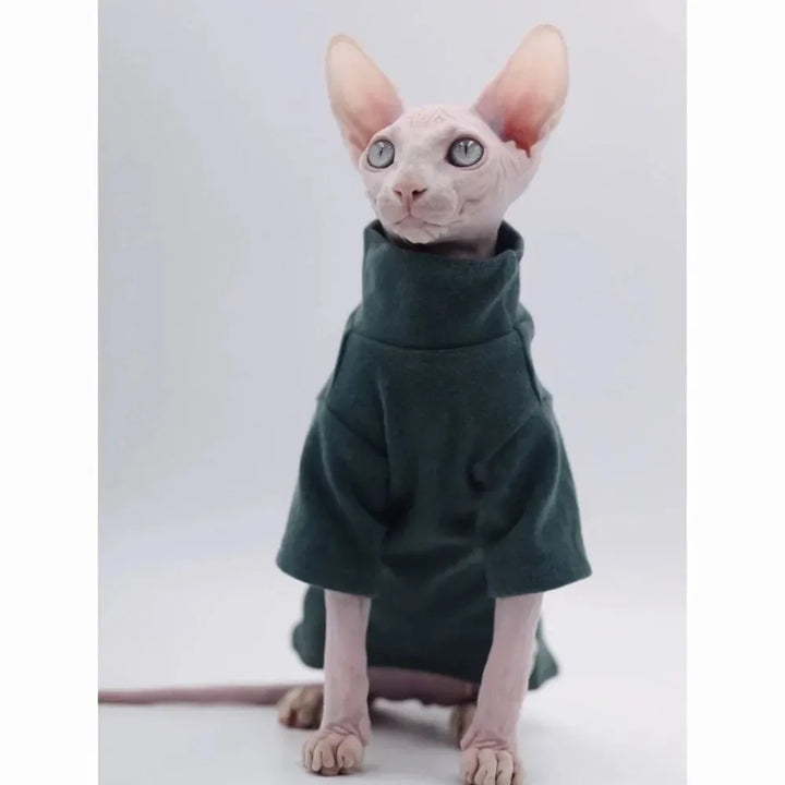 Sphynx Cat Clothes - Soft Cotton Winter Sweater for Hairless Cats, Cornish &amp; Devon Rex - Ditzy Petunia