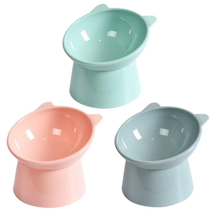 Tilted Cat/Dogs Food Bowl – Ergonomic &amp; Whisker-Friendly Design - Ditzy Petunia