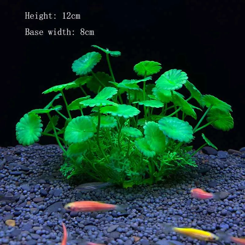 Artificial Aquarium Plant Decoration – Plastic Greenery with Resin Base