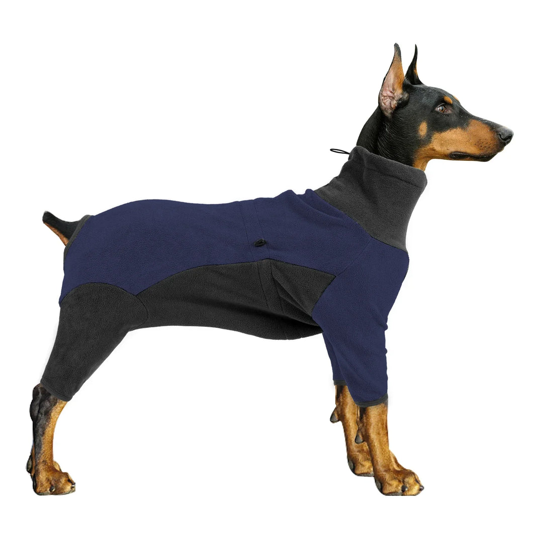Windproof Dog Pullover Bodysuit - Adjustable Fleece Coat for Medium &amp; Large Dogs - Easy Wear with Elastic Cuffs Ditzy Petunia
