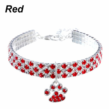 Elegant Crystal Pet Collar – Adjustable Jewelled Necklace for Cats & Dogs