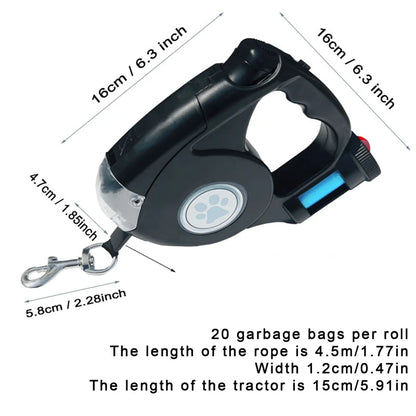 Durable Retractable Dog Leash – Tangle-Free Design for Easy Control and Safe Walks