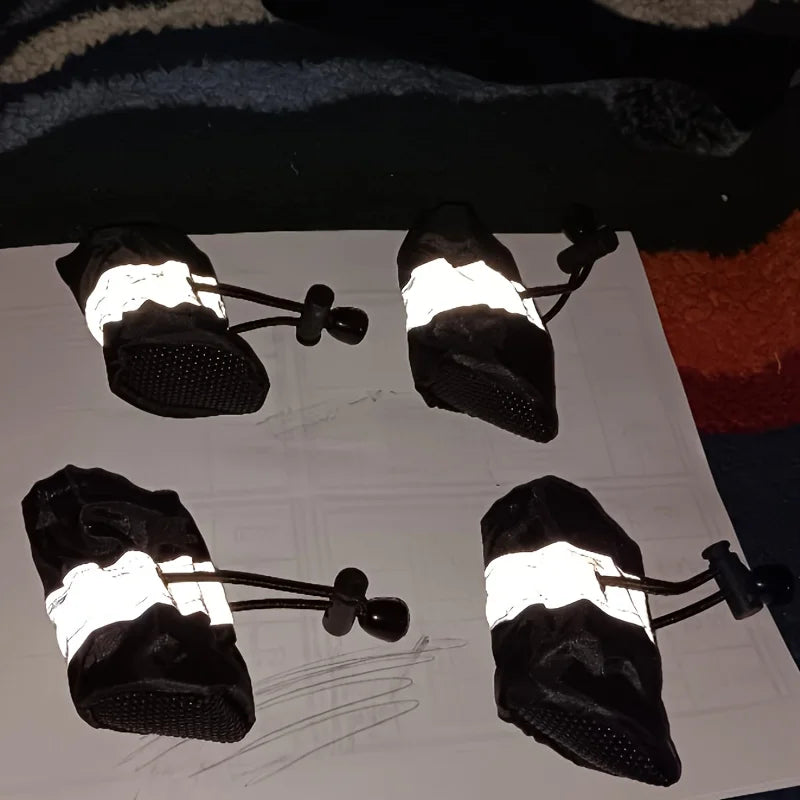 4pcs Water-Resistant Dog Shoes – Outdoor Rain Boots for Small Dogs - Ditzy Petunia