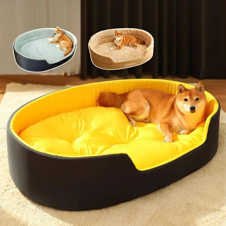 Calming Plush Dog Bed – Soft Round Pet Sofa with Non-Slip Base - Ditzy Petunia