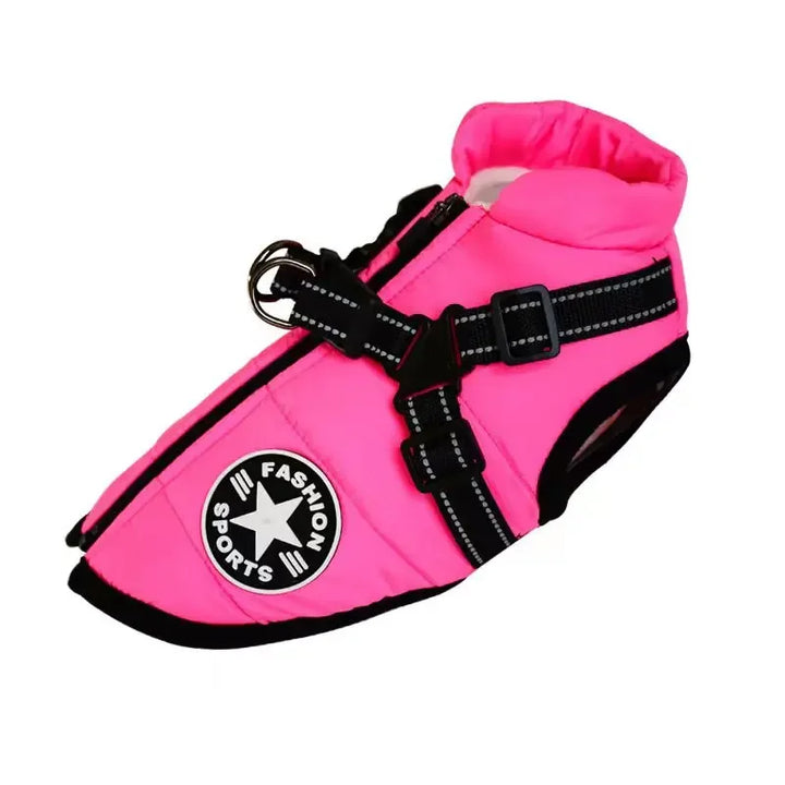 Waterproof Dog Jacket with Harness - Winter Warm Coat for Small to Large Dogs Ditzy Petunia