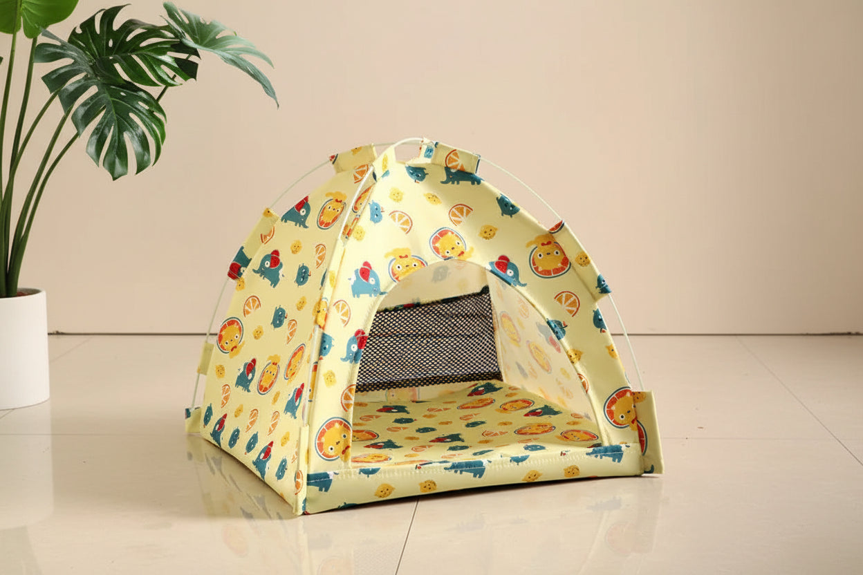 Warm Cat Tent Bed & Cave House – Breathable, Removable Cushion, Non-Slip Base