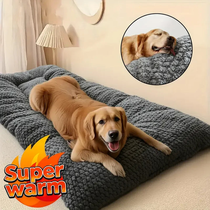 Soft Fiber Dog Bed Mat — Washable Lightweight Sleeping Pad for Dogs