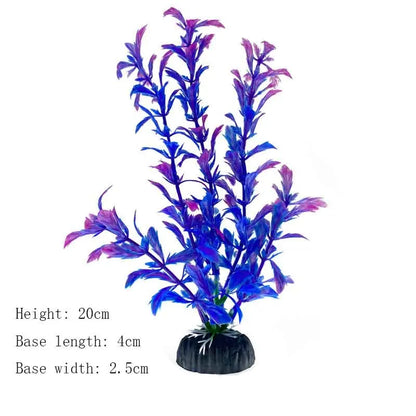 Artificial Aquarium Plant Decoration – Plastic Greenery with Resin Base