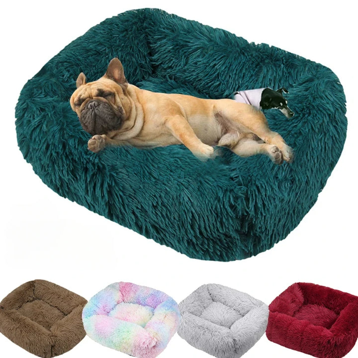 Luxury Plush Dog Bed - Washable Calming Pet Bed : XXL (110x90 cm) - Ditzy Petunia