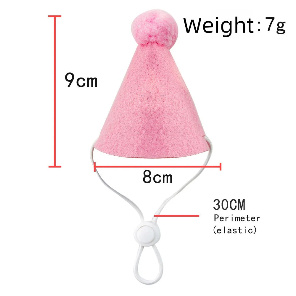 Pet Birthday Hat &amp; Scarf Set – Adjustable Cat/Dog Birthday Supplies with Mini Saliva Towel - Ditzy Petunia