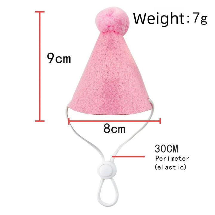 Pet Birthday Hat &amp; Scarf Set – Adjustable Cat/Dog Birthday Supplies with Mini Saliva Towel - Ditzy Petunia