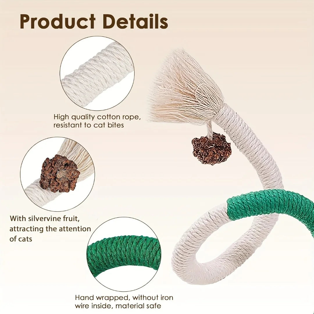 Sisal Rope Cat Toy with Silvervine Fruit - Durable Interactive Chew Toy for Cats Ditzy Petunia