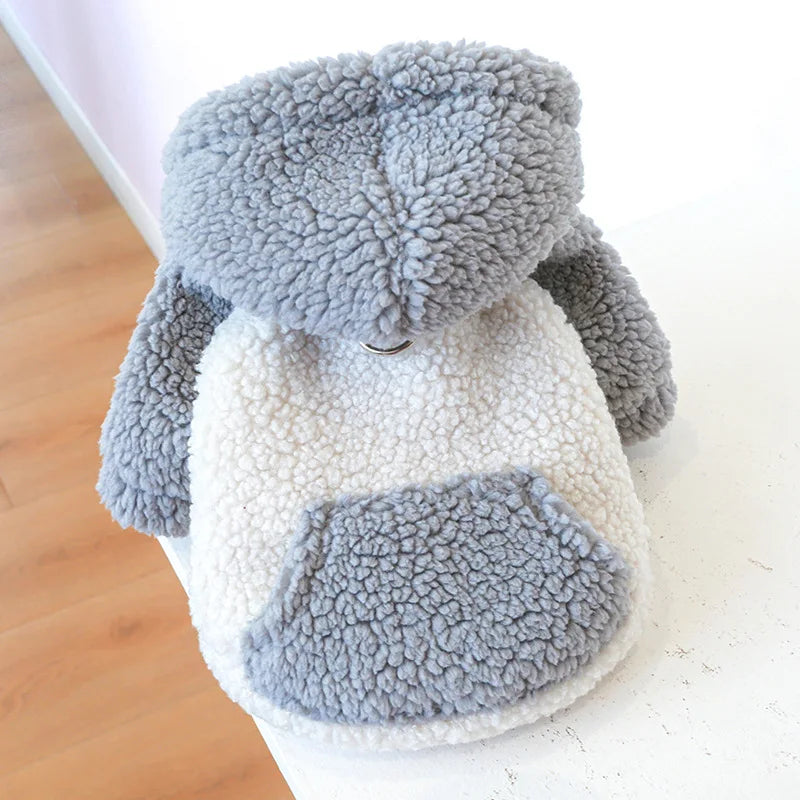Berber Fleece Puppy Dog Hooded Sweater - Ditzy Petunia
