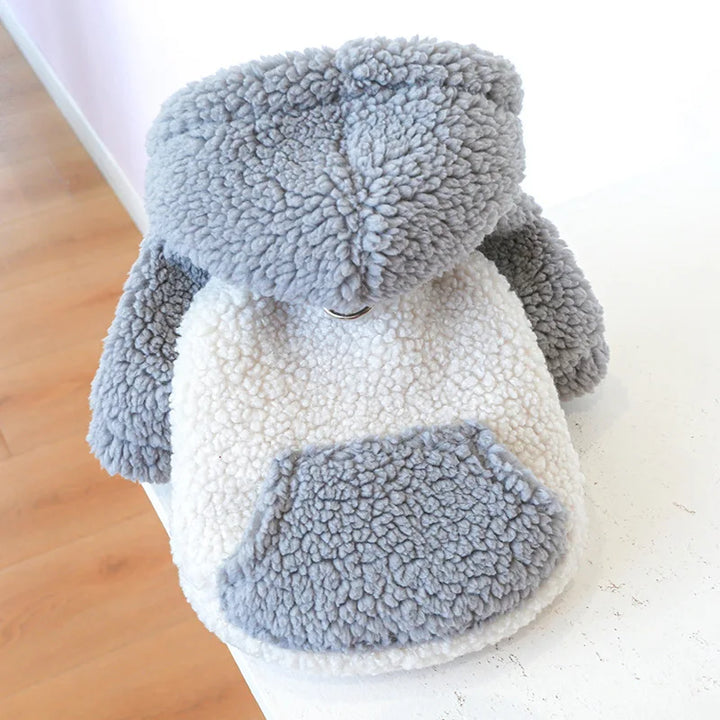 Berber Fleece Puppy Dog Hooded Sweater - Ditzy Petunia