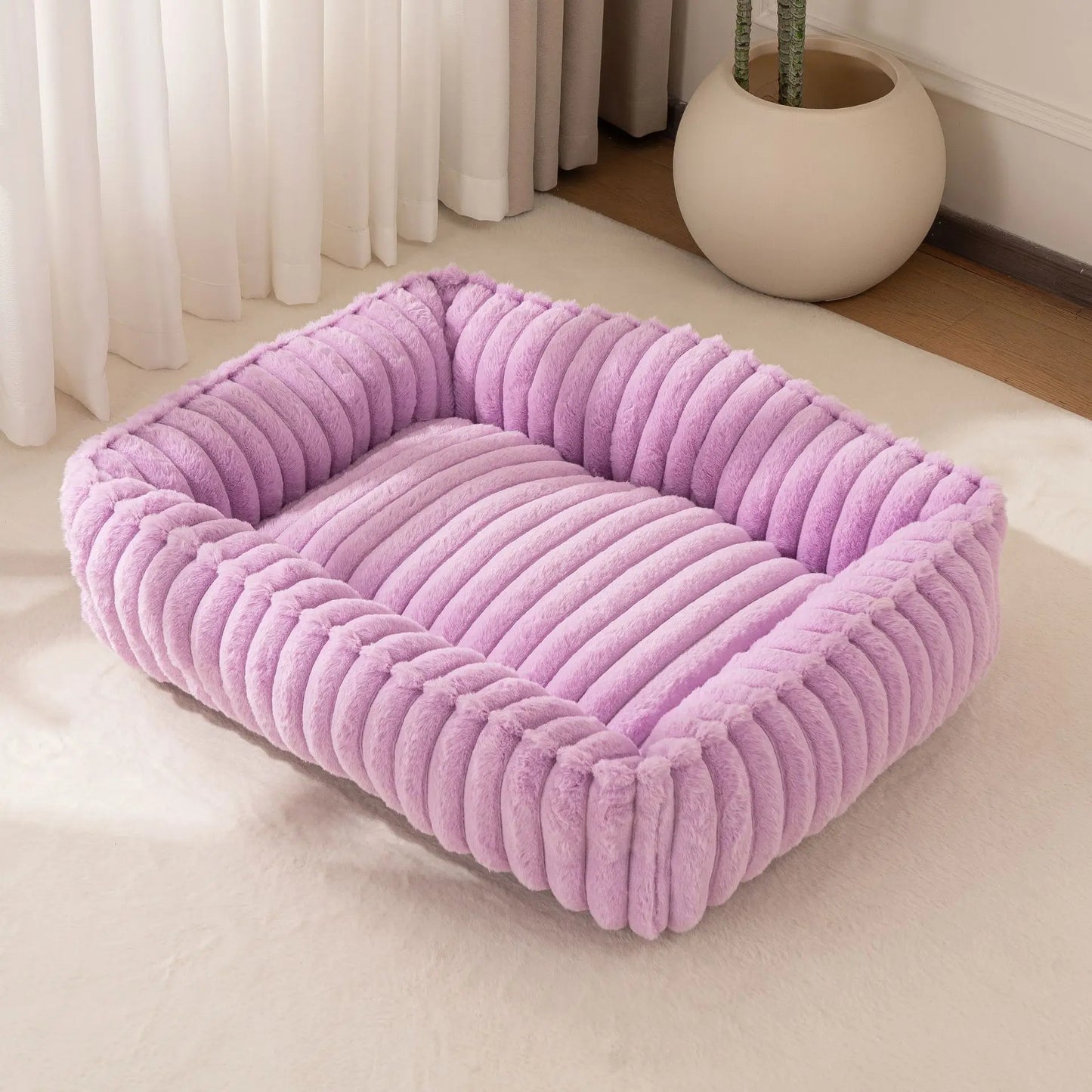 Large Waterproof Dog Bed Sofa — Plush Square Pet Bed for Dogs & Cats (All Seasons)