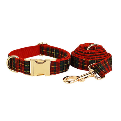 Custom Soft Cotton Dog Collar, Leash & Harness Set