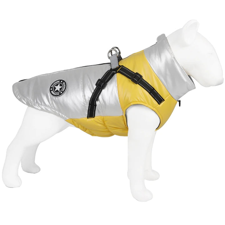 Winter Dog Jacket with Harness | Waterproof Warm Coat for Small &amp; Medium Dogs | Pet Clothes for Chihuahua, French Bulldog, and More - Ditzy Petunia
