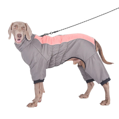 Warm Polyester Dog Jacket – Autumn/Winter Pet Coat for Medium to Large Dogs