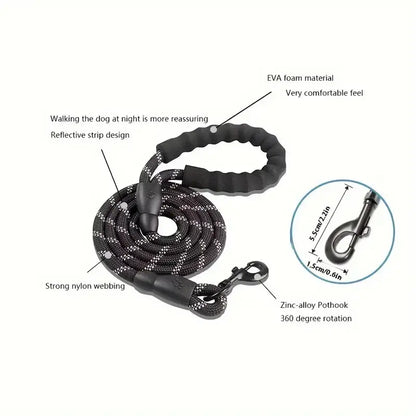 Heavy-Duty Reflective Nylon Dog Leash – 150cm / 200cm / 300cm