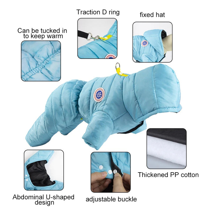 Waterproof Winter Dog Coat – Warm Quilted Vest for Small Dogs, French Bulldogs, and Chihuahuas - Ditzy Petunia