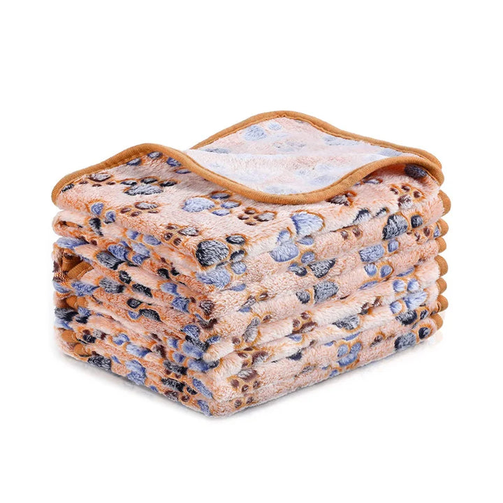 Ultra-Soft Coral Fleece Pet Blanket – Elephant &amp; Paw Print Designs - Ditzy Petunia