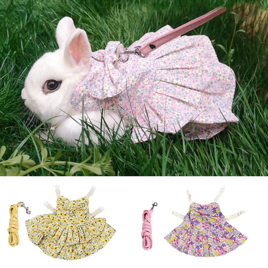 Fashion Chinchilla & Rabbit Skirt Dress – Adorable Cotton Pet Outfit