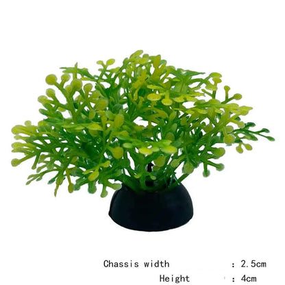Artificial Aquarium Plant Decoration – Plastic Greenery with Resin Base