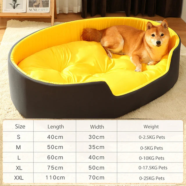 Calming Plush Dog Bed – Soft Round Pet Sofa with Non-Slip Base