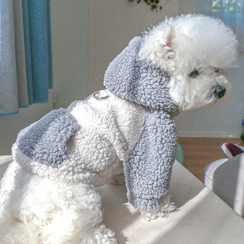 Berber Fleece Puppy Dog Hooded Sweater - Ditzy Petunia