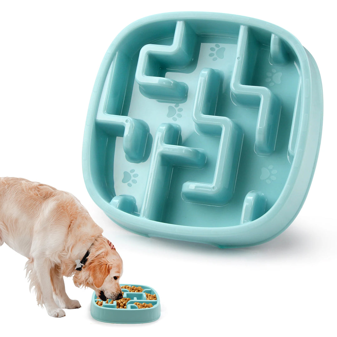 Pet Slow Feeder Bowl - Non-Slip Anti-Gulping Maze Design for Dogs &amp; Cats - Ditzy Petunia