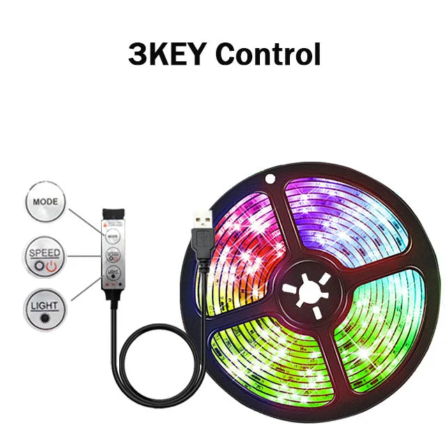 1-30M USB LED Strip Lights with APP Control | 5050 RGB Color Changing Flexible LED Light for Room Decor, TV Backlight, and Diode Lamp Tape Ditzy Petunia