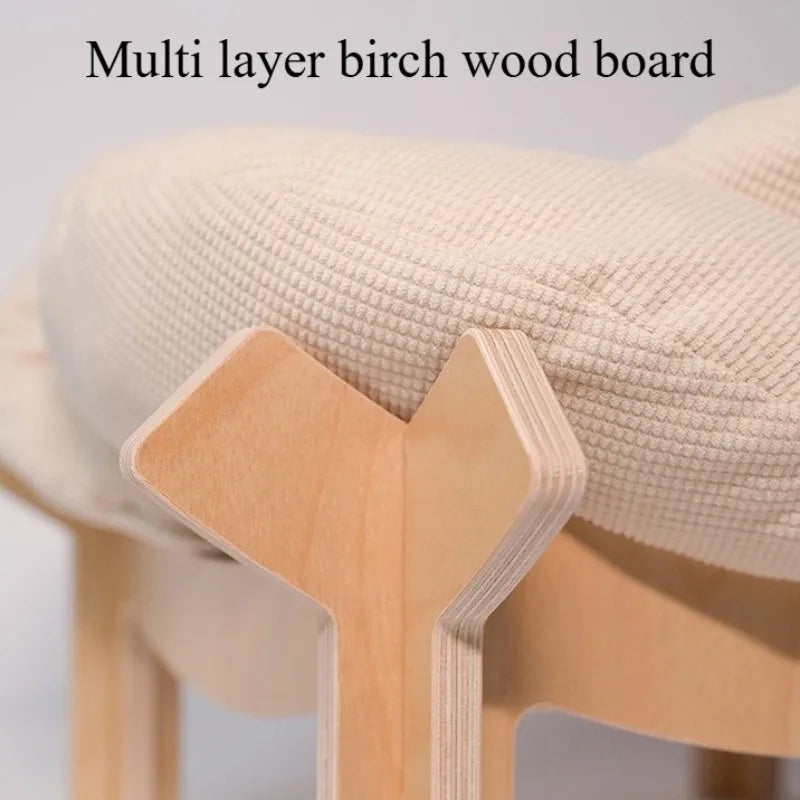 Breathable Wooden Cat Bed with Petal Cushion – Birch Board Pet Nest - Ditzy Petunia