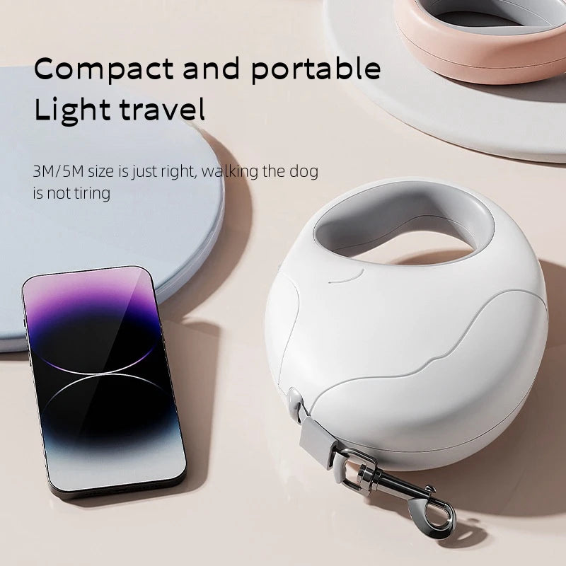 Retractable Nylon Dog Leash – Quick Release Pet Lead for Puppies &amp; Small Dogs - Ditzy Petunia