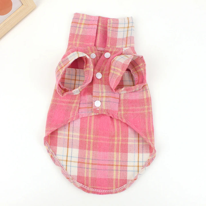 British Style Plaid Dog Shirt - Summer Pet Clothes for Small Dogs &amp; Puppies | Lightweight &amp; Stylish - Ditzy Petunia