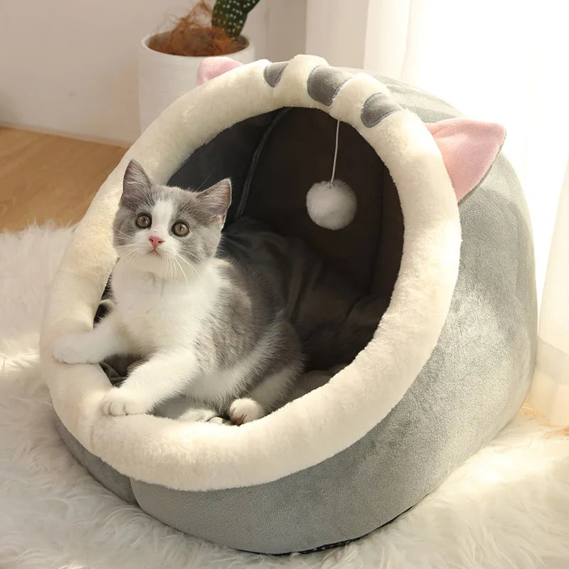 Cute Cat Bed with Animal Ears – Breathable &amp; Comfortable