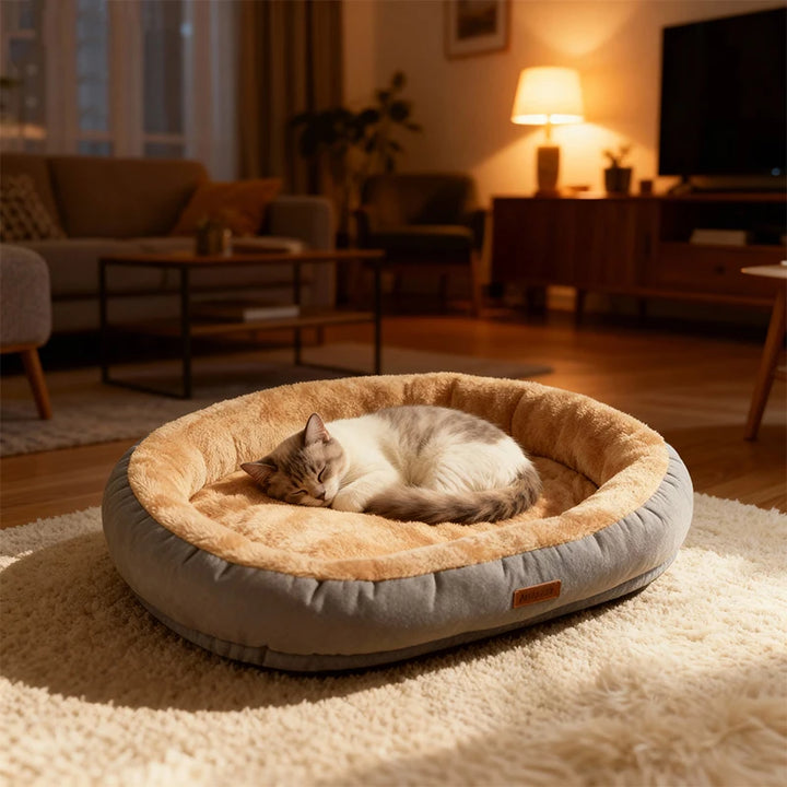 Plush Cat &amp; Dog Bed – Cozy, Breathable Winter Pet Bed
