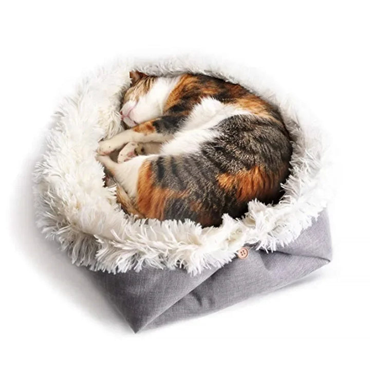 Foldable Plush Pet Bed Mat for Cats &amp; Small Dogs — Eco-Friendly 2-in-1 Washable Sleeping Pad