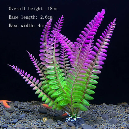 Artificial Aquarium Plant Decoration – Plastic Greenery with Resin Base