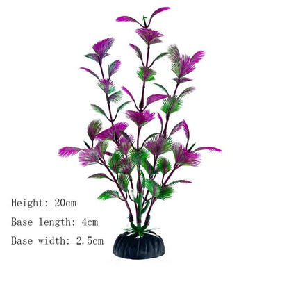 Artificial Aquarium Plant Decoration – Plastic Greenery with Resin Base
