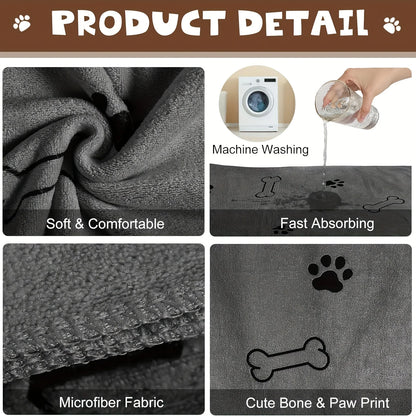 Quick-Drying Microfiber Dog Towel – Super Absorbent Pet Bath Towel 1pc