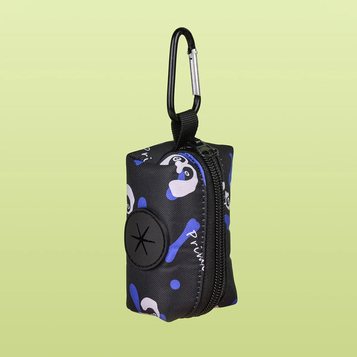 Durable Dog Poop Bag Dispenser with Metal Carabiner - Random Pattern Design (Without Poo Bag And Leash) Ditzy Petunia