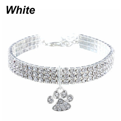 Elegant Crystal Pet Collar – Adjustable Jewelled Necklace for Cats & Dogs