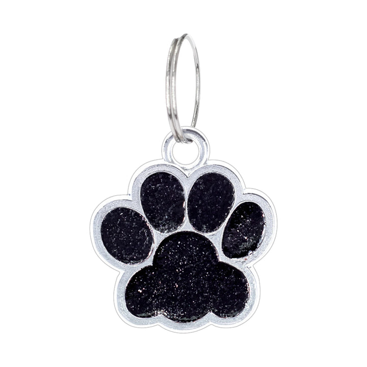 Custom Engraved Paw-Shaped Pet ID Tag – Reflective Glitter Name Tags for Dogs &amp; Cats - Ditzy Petunia