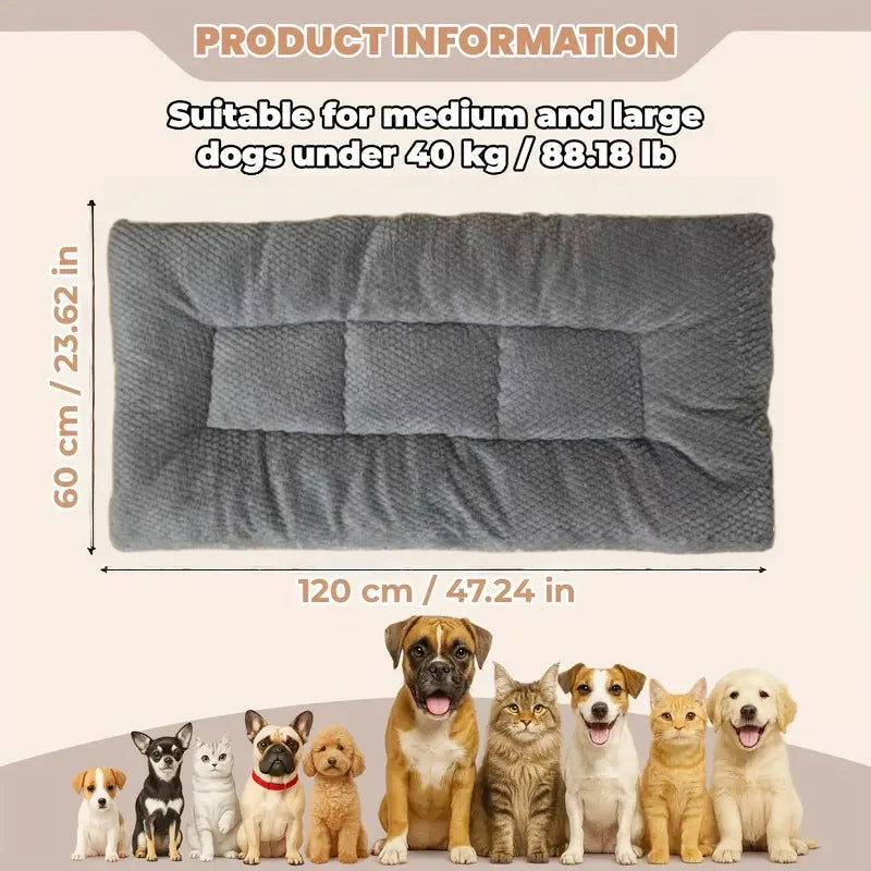 Soft Fiber Dog Bed Mat — Washable Lightweight Sleeping Pad for Dogs