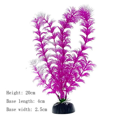 Artificial Aquarium Plant Decoration – Plastic Greenery with Resin Base